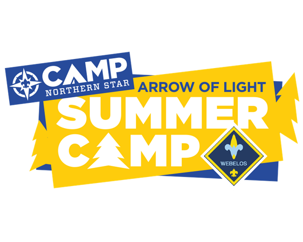 stylized text that says 2023 ARROW OF LIGHT CAMP AT TOMAHAWK
