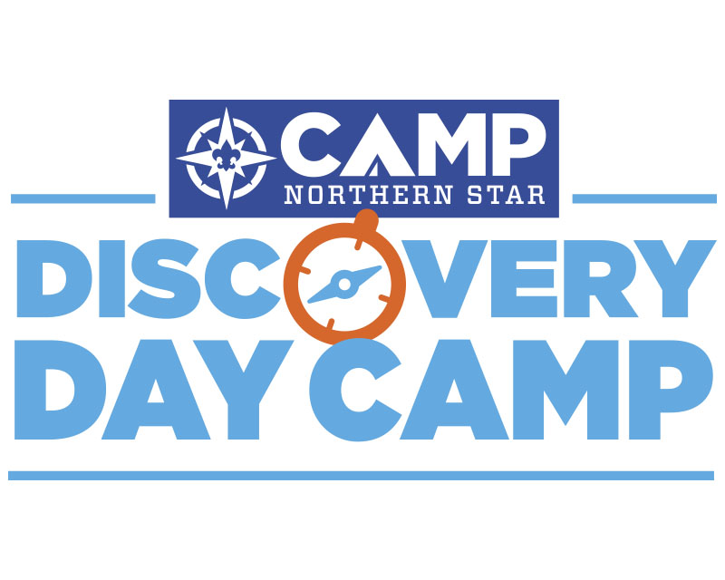 stylized text that says DISCOVERY DAY CAMP AT BASE CAMP